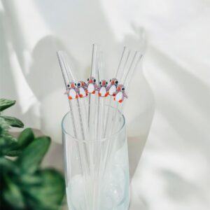 Cam Pipet Sürdürülebilir Penguen Figürlü 6 lı Cam Pipet
