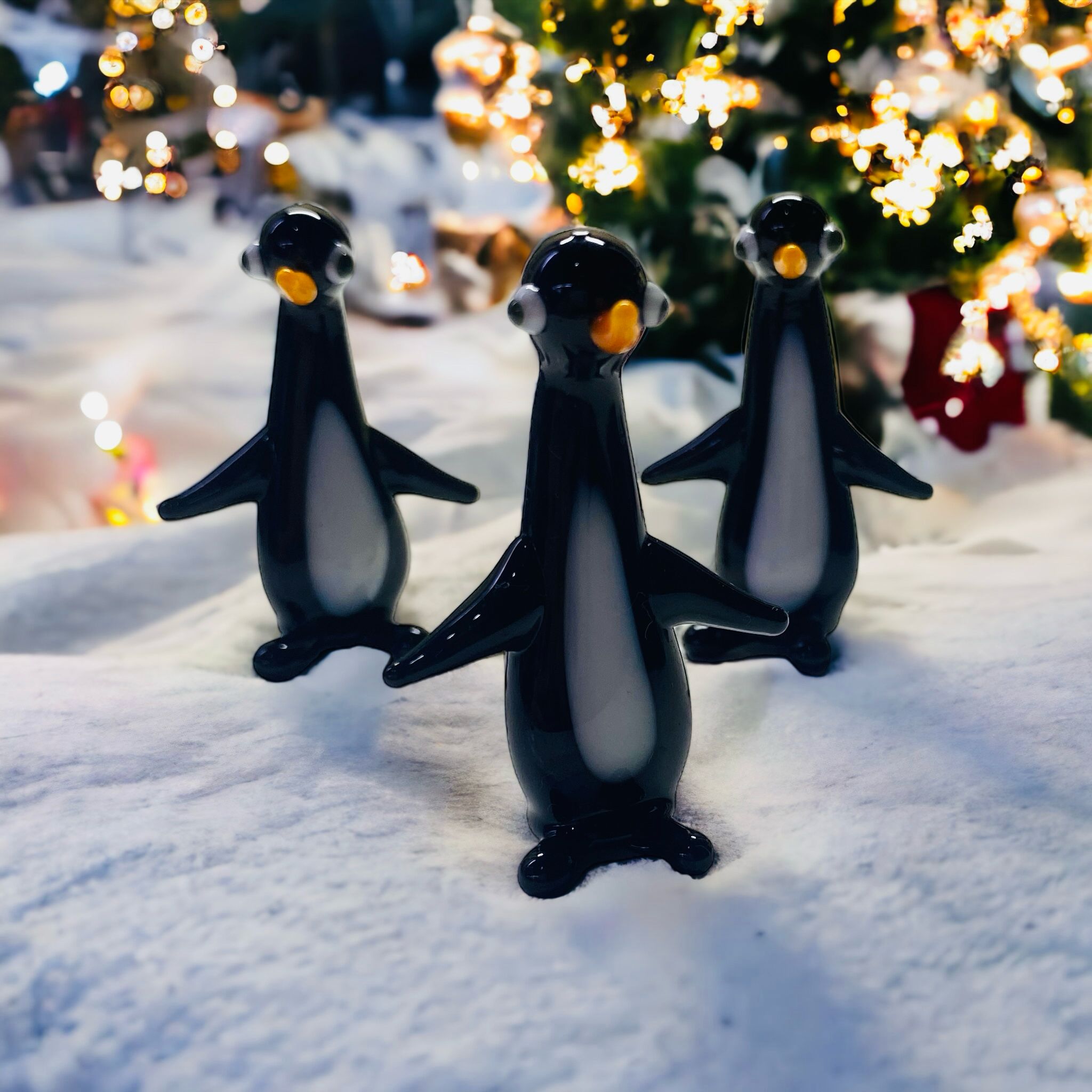 3lü Cam Penguen Set Siyah