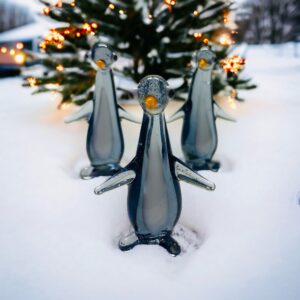 3lü Cam Penguen Set Şeffaf